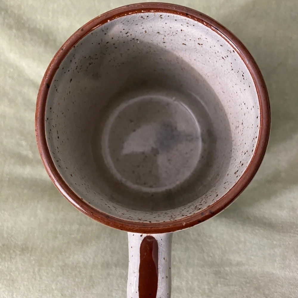 Vintage Remember when coffee mug tea cup brown speckled Made in Japan UBM